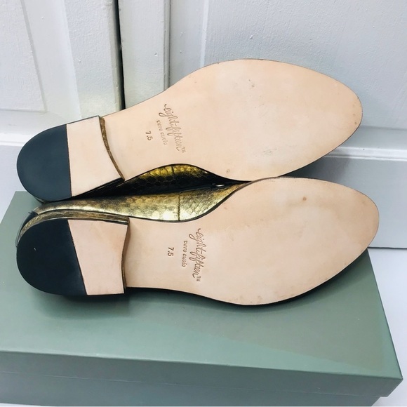 EIGHT FIFTEEN Patti Gold Leather Loafers Size 7.5 - Picture 10 of 10
